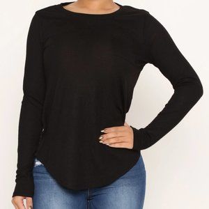 Fashion Nova Karissa Long Sleeve Top - Black